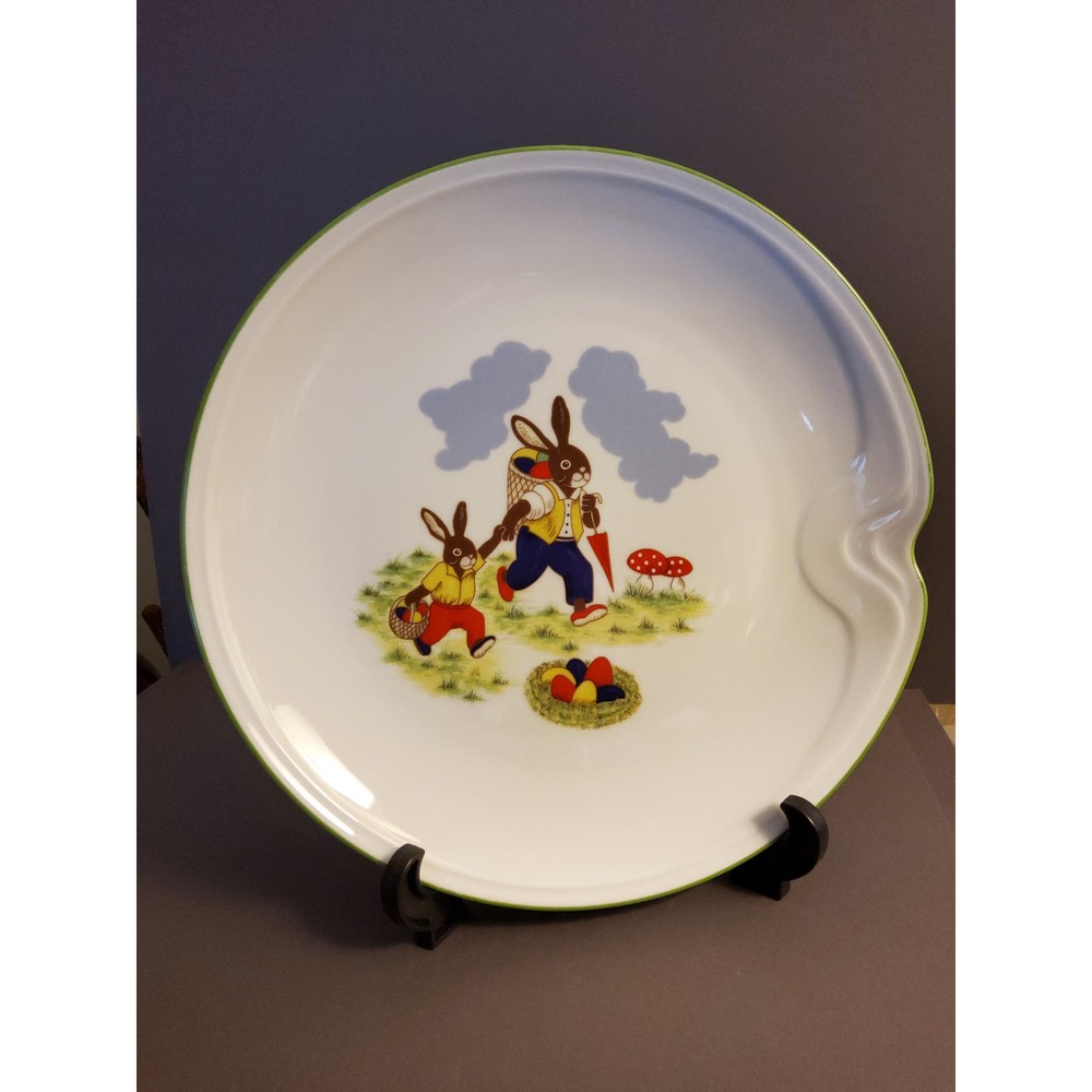 Dad and young bunny gathering eggs for Easter by Kaiser of West Germany